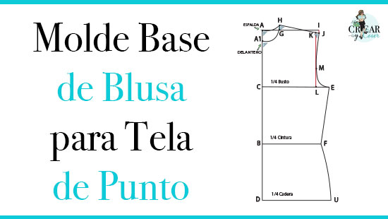 Molde base de blusa para tela de punto